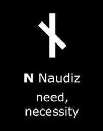Mặt dây chuyền Rune Viking hai mặt - Naudiz - Image 2
