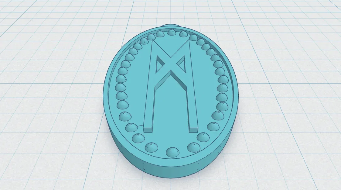 Mặt dây chuyền Viking hai mặt - Rune Mannaz - Image 1