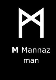 Mặt dây chuyền Viking hai mặt - Rune Mannaz - Image 2