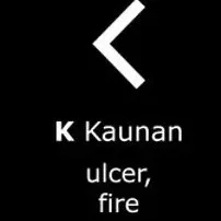 Mặt dây chuyền rune Viking hai mặt - K – Kaunan