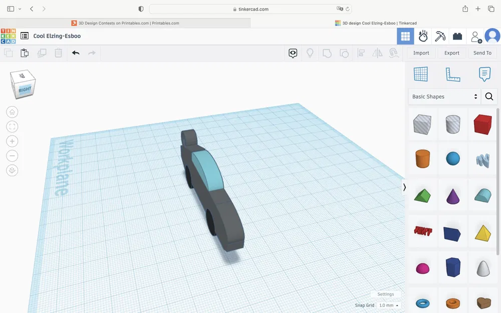 Móc khóa hình ô tô đơn giản thiết kế trên Tinkercad - Image 2