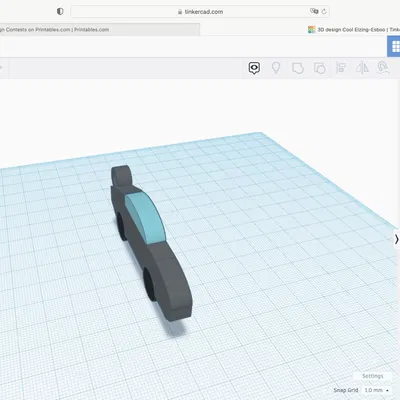 Móc khóa hình ô tô đơn giản thiết kế trên Tinkercad