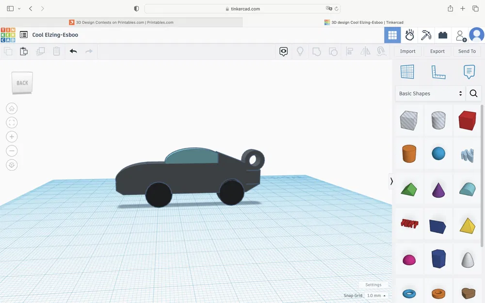 Móc khóa hình ô tô đơn giản thiết kế trên Tinkercad - Image 3