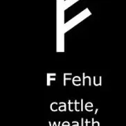 Mặt dây chuyền rune Viking hai mặt - F – Fehu