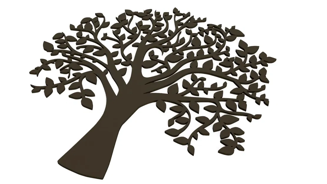 Cây với lá trang trí tường ánh sáng nền phát sáng - Image 1