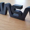 Chữ NASA khối 3D màu đen trên nền trắng - Thumbnail 1