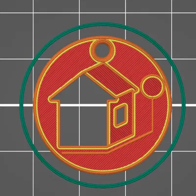 Móc khóa đơn giản hình ngôi nhà 3D