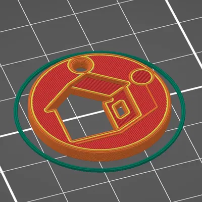 Móc khóa đơn giản hình ngôi nhà 3D