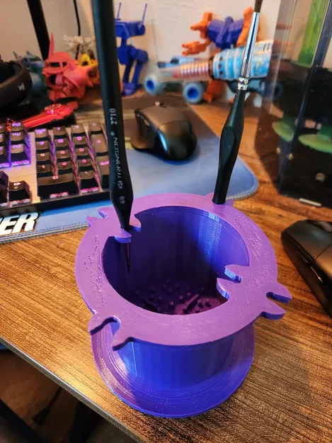 Cốc vệ sinh cọ với giá đỡ cọ sơn - Image 1