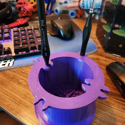 Cốc vệ sinh cọ với giá đỡ cọ sơn