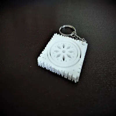 **Móc chìa khóa gimbal bông tuyết mùa đông**