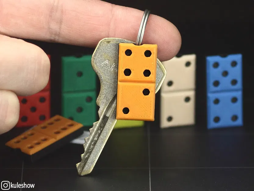 Móc khóa domino với 28 viên gạch khác nhau - Image 2