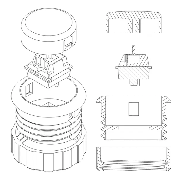 Nút arcade Sanwa 30mm kiểu Cherry MX - Image 2