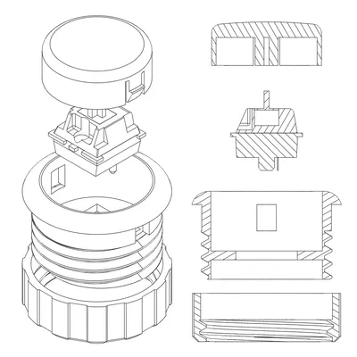 Nút arcade Sanwa 30mm kiểu Cherry MX