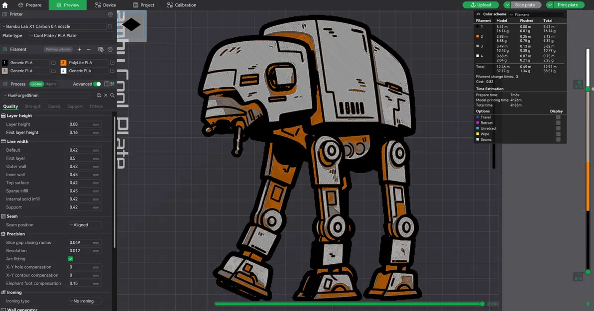 Mô hình xe tăng AT-AT đa sắc màu từ Star Wars - Image 2