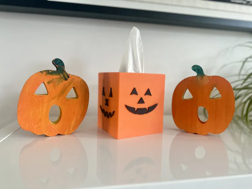 Hộp giấy ăn Halloween với mặt Jack O Lantern tùy chỉnh - Image 1