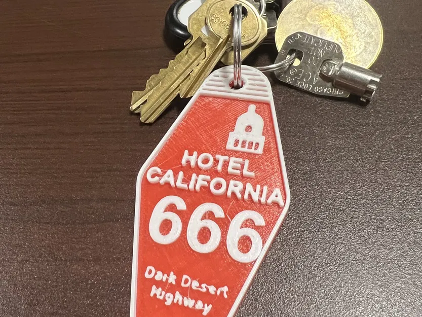 Móc chìa khóa Hotel California với thiết kế độc đáo - Image 1