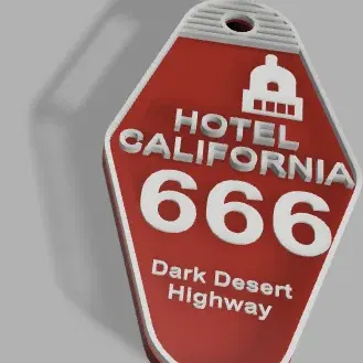 Móc chìa khóa Hotel California với thiết kế độc đáo