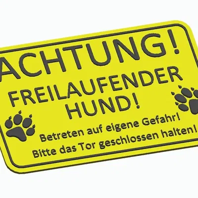 Biển báo cảnh báo chó chạy tự do cho cổng hoặc hàng rào