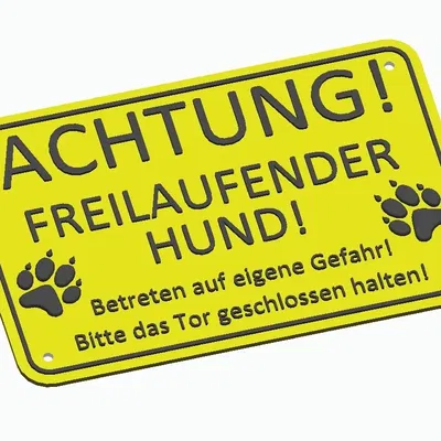 Biển báo cảnh báo chó chạy tự do cho cổng hoặc hàng rào