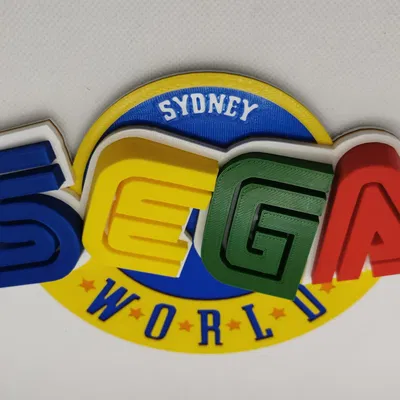 Biểu tượng Sega World Sydney in 3D nhiều màu sắc