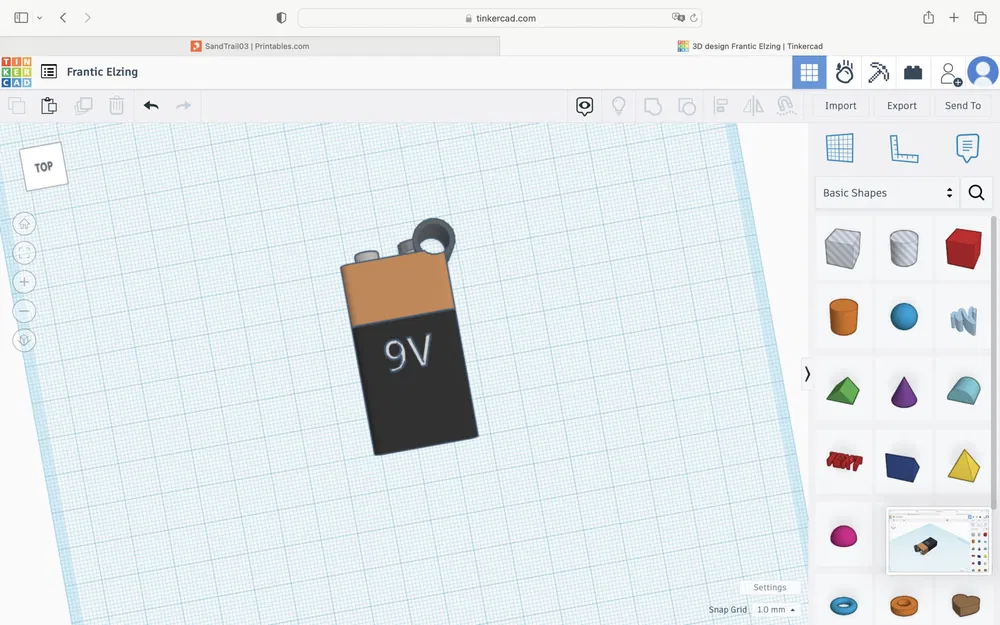 Móc khóa hình pin 9V cho cuộc thi móc khóa - Image 1