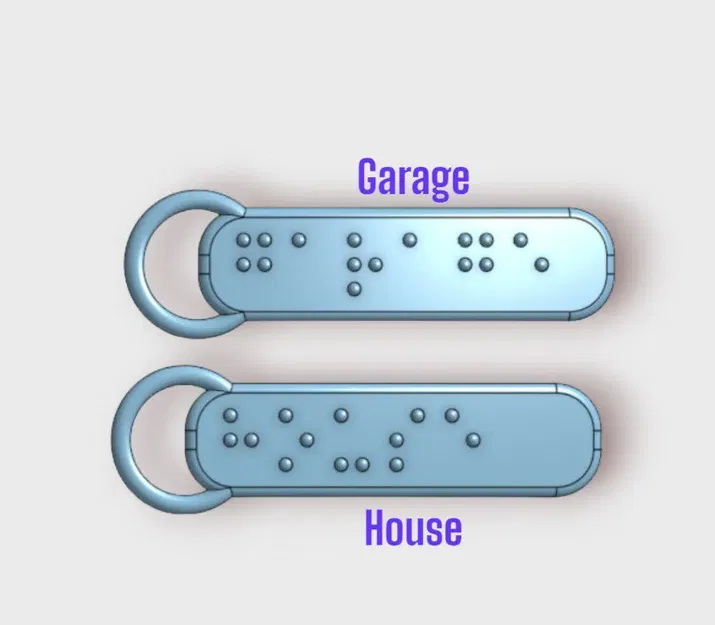 Móc khóa chữ nổi dành cho người khiếm thị - Image 1