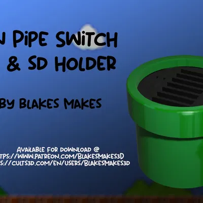 Giá đỡ công tắc ống xanh phong cách Nintendo