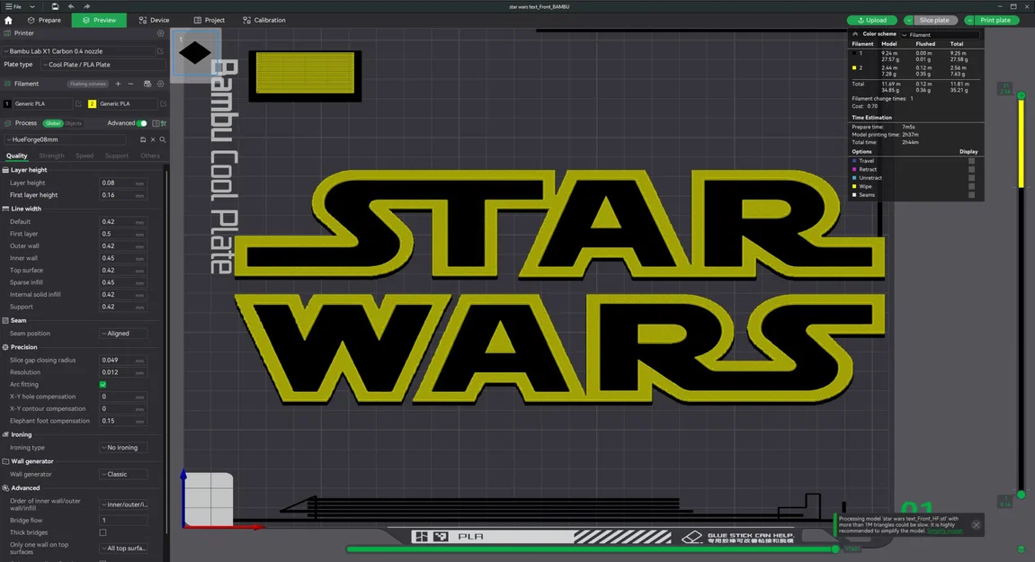 Chữ Star Wars đa màu sắc phong cách HueForge - Image 1