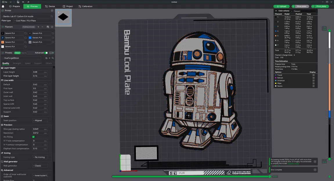 R2D2 đa màu sắc trong nghệ thuật vẽ filament HueForge - Image 1