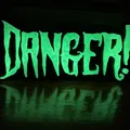 Biển báo Halloween "Nguy hiểm" với chữ nổi từ OpenSCAD - Thumbnail 1