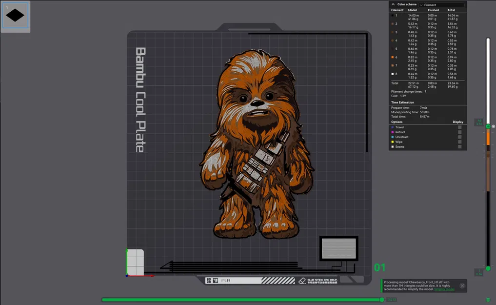 Mô hình Chewbacca đa sắc màu từ HueForge - Image 1