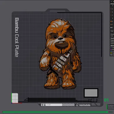 Mô hình Chewbacca đa sắc màu từ HueForge