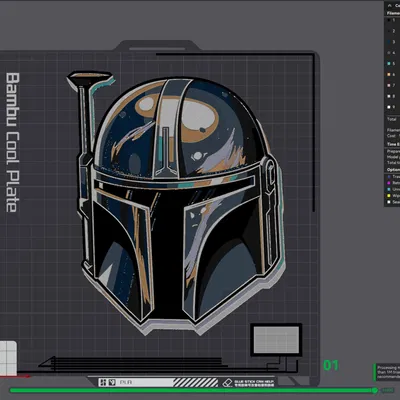 Mũ Boba Fett đa màu sắc của HueForge