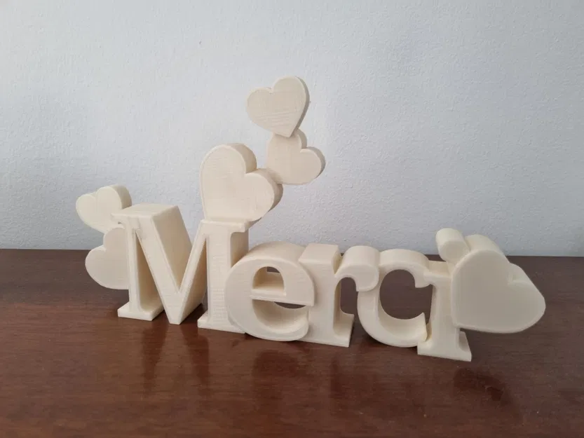 Chữ "Cảm ơn" trang trí với hình trái tim - Image 1