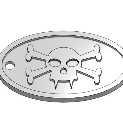 Móc khóa đầu lâu ma cà rồng với biểu tượng xương chéo