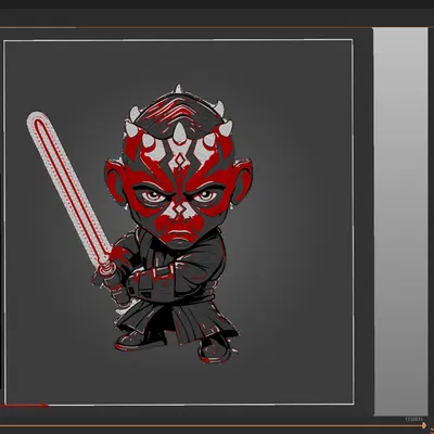 Mô hình Darth Maul đa màu sắc phong cách HueForge