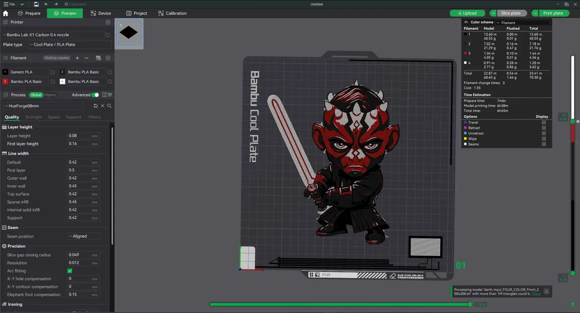 Mô hình Darth Maul đa màu sắc phong cách HueForge - Image 2