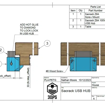 Giá đỡ gắn USB Hub Sacrack Z9A cho bàn