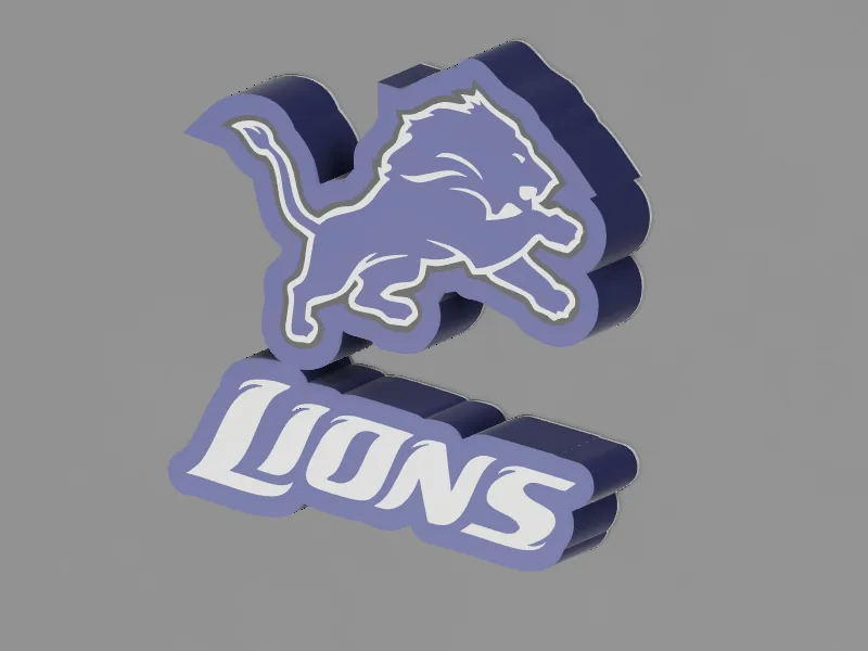 Đèn LED in 3D hình logo Detroit Lions - Image 1