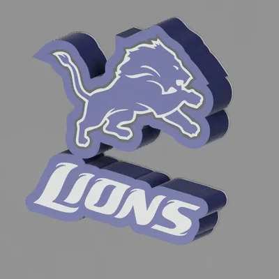 Đèn LED in 3D hình logo Detroit Lions