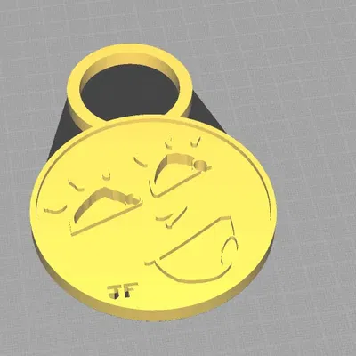 Móc khóa đồng xu Mr. Smiley vui vẻ