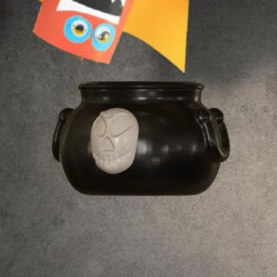 Chậu kẹo Halloween hình đầu lâu độc đáo