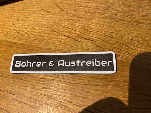 Bảng tên dụng cụ cho xe đẩy Wisent - "Bohrer & Austreiber - Image 1