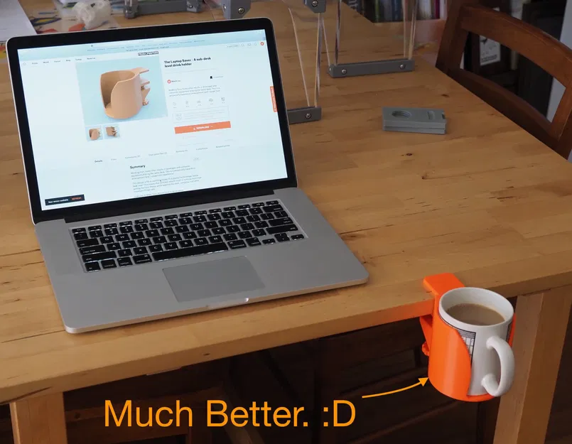 Giá đỡ đồ uống dưới mặt bàn cho laptop - Image 3