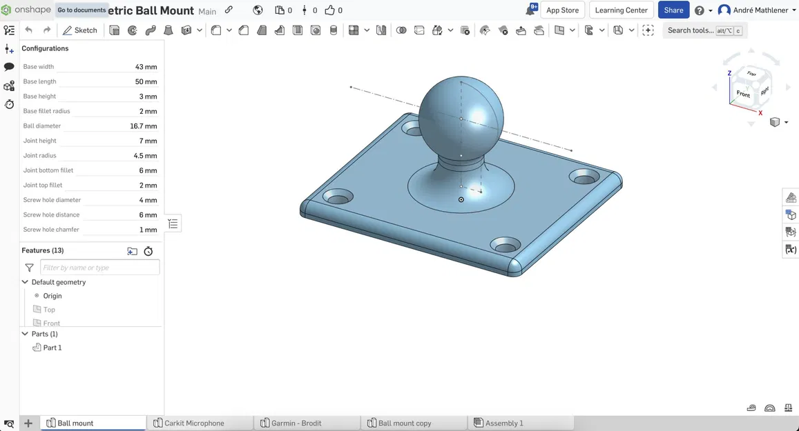 Giá đỡ bóng parametric cho Garmin và carkit - Image 4