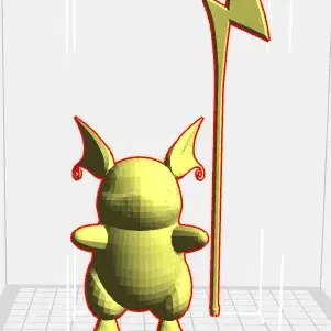 Raichu với đuôi rời và hướng thẳng đứng