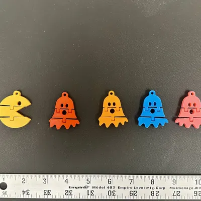 Móc khóa Flexi Pac Man và Ma Quái kích thước 40mm