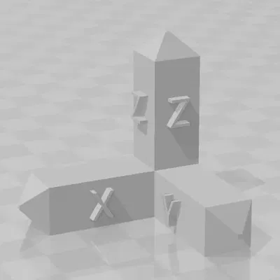 Trục tọa độ 3D xyz cho mô hình học tập