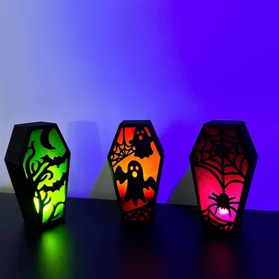 Kệ đựng quan tài kiêm hộp đèn Halloween